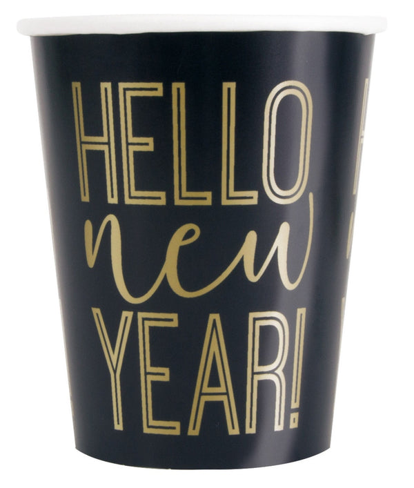 ROARING NEW YEAR 8 X 270ML (9OZ) PAPER CUPS